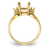 14k Diamond / 8x6mm Emerald-cut Gemstone Ring Mounting