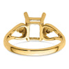 14k Diamond / 8x6mm Emerald-cut Gemstone Ring Mounting