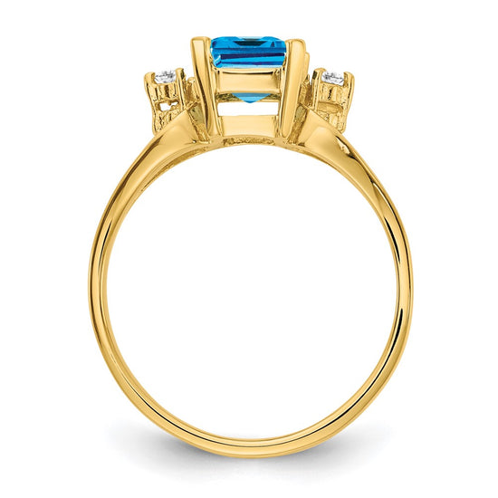 Emerald Cut Gemstone & Diamond Rings