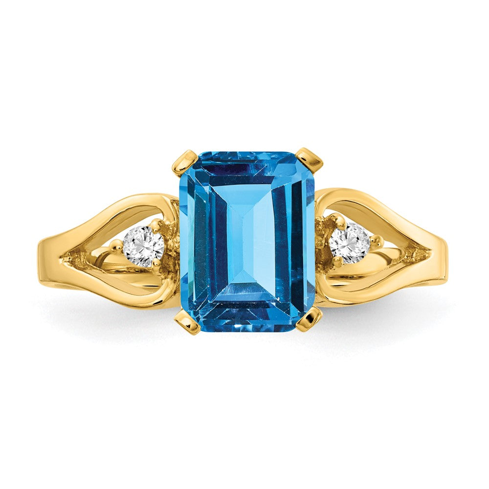 Emerald Cut Gemstone & Diamond Rings
