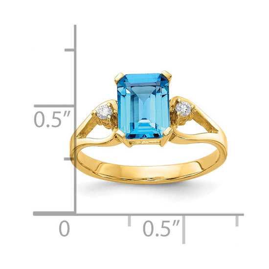 Emerald Cut Gemstone & Diamond Rings