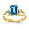 Emerald Cut Gemstone & Diamond Rings