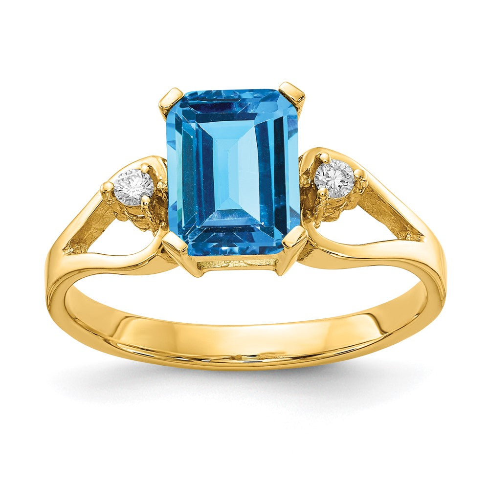 Emerald Cut Gemstone & Diamond Rings