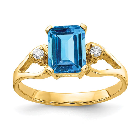 Emerald Cut Gemstone & Diamond Rings