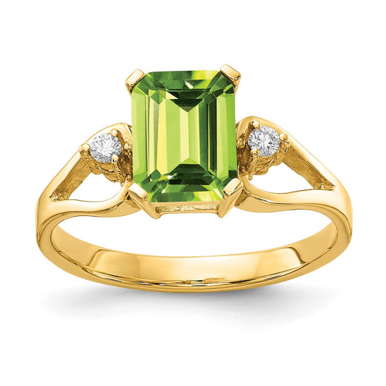 Emerald Cut Gemstone & Diamond Rings