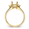 14k Diamond / 7x5mm Emerald-cut Gemstone Ring Mounting