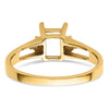 14k Diamond / 7x5mm Emerald-cut Gemstone Ring Mounting