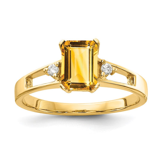 Emerald Cut Gemstone & Diamond Rings