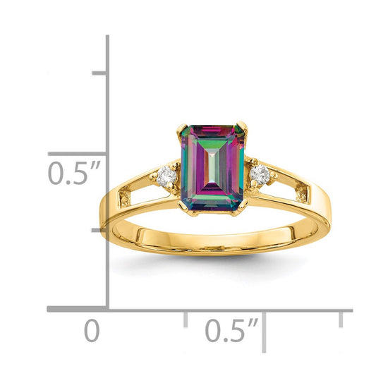 Emerald Cut Gemstone & Diamond Rings