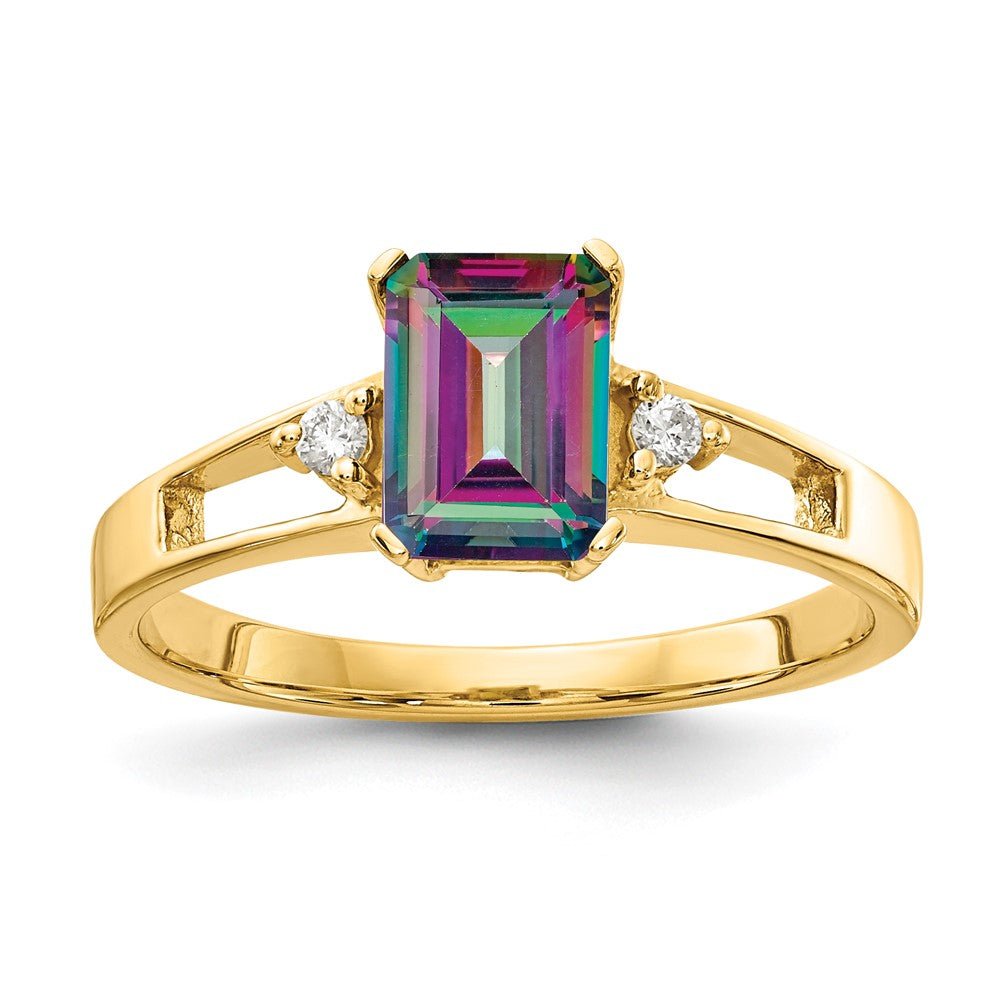 Emerald Cut Gemstone & Diamond Rings