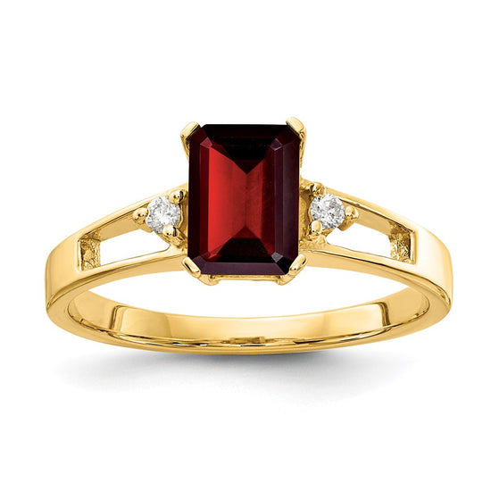 Emerald Cut Gemstone & Diamond Rings