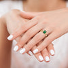 14k 7x5mm Emerald-cut Mount St. Helens and 1/20 carat AA Diamond Ring