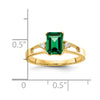 14k 7x5mm Emerald-cut Mount St. Helens and 1/20 carat AA Diamond Ring