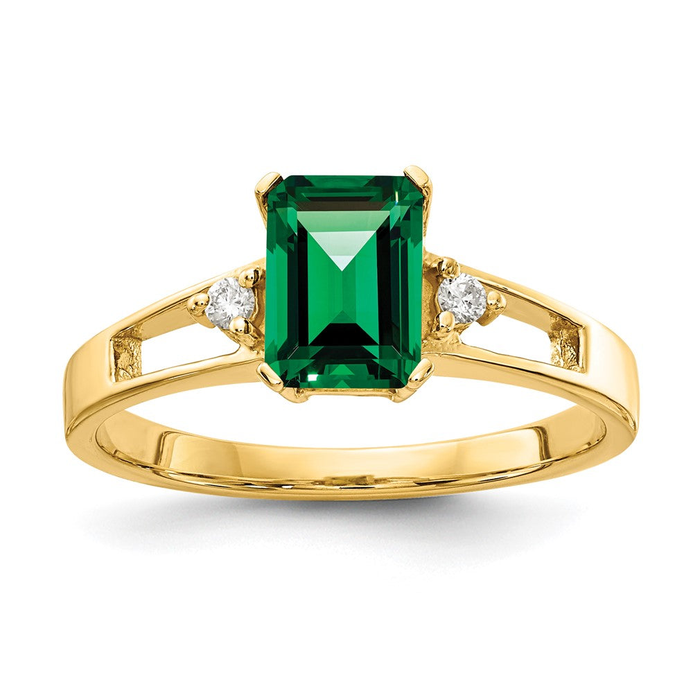 Emerald Cut Gemstone & Diamond Rings