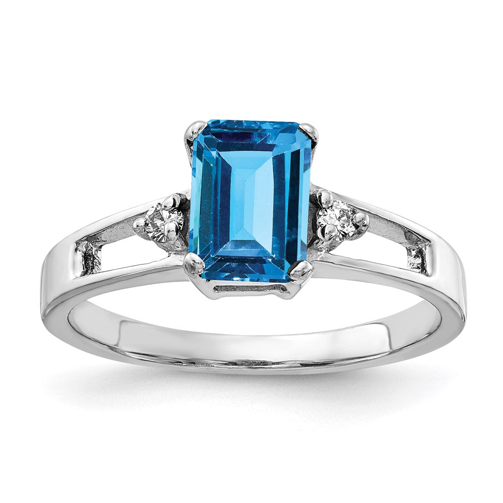 Emerald Cut Gemstone & Diamond Rings