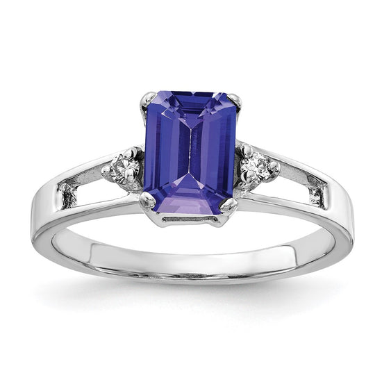 Emerald Cut Gemstone & Diamond Rings