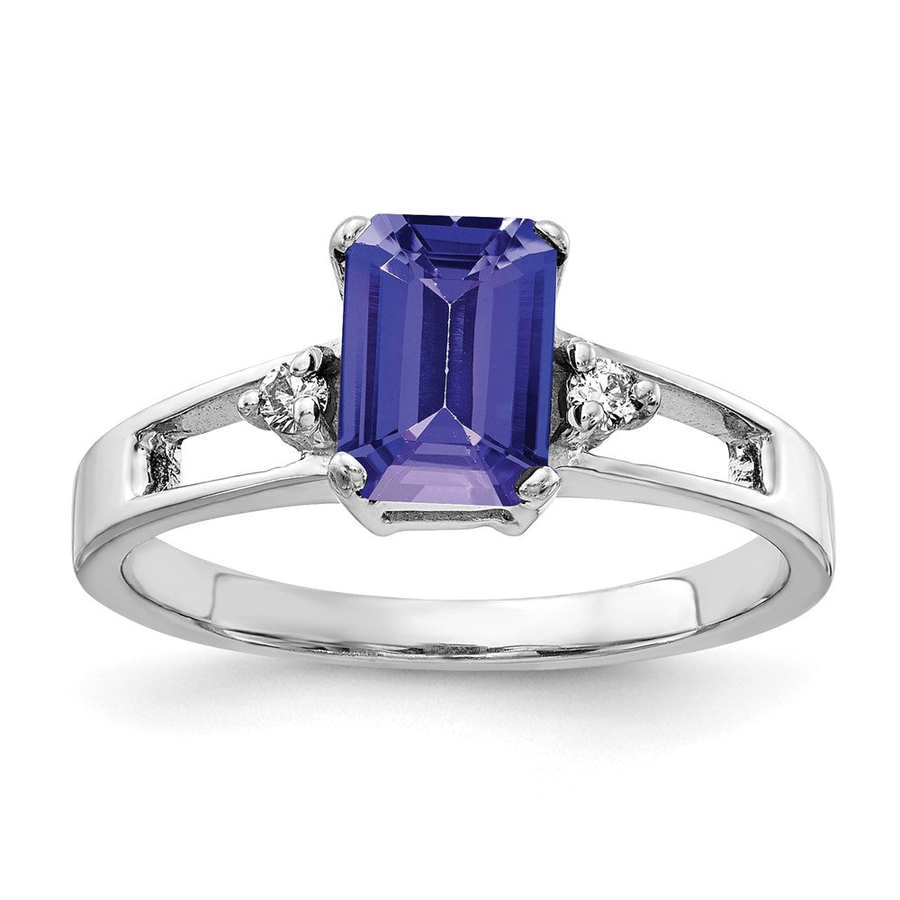 Emerald Cut Gemstone & Diamond Rings