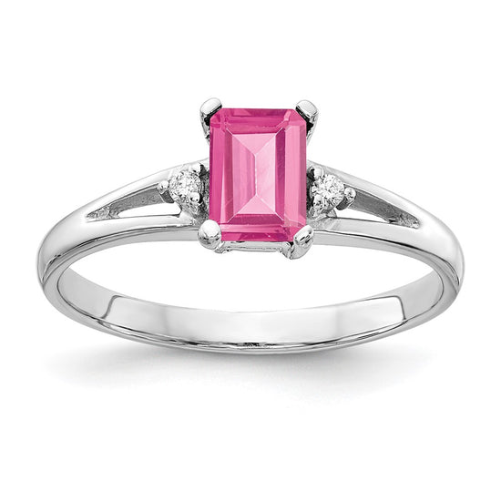 Emerald Cut Gemstone & Diamond Rings