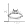 14k White Gold 4mm Princess Gemstone Ring Mounting