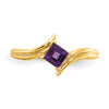 Sterling Silver Princess Cut Gemstone Rings