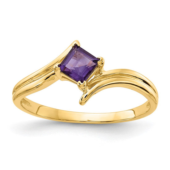 Sterling Silver Princess Cut Gemstone Rings