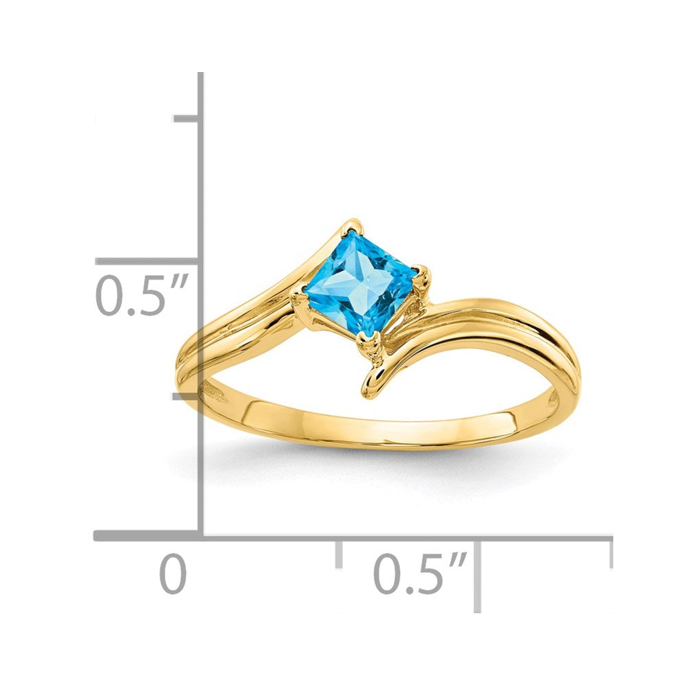 Sterling Silver Princess Cut Gemstone Rings