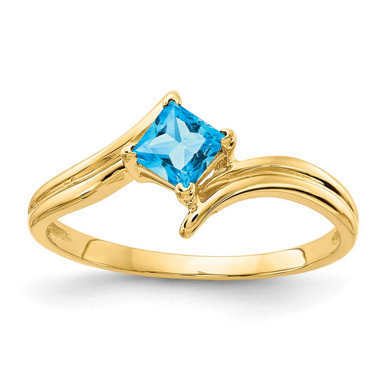 Sterling Silver Princess Cut Gemstone Rings