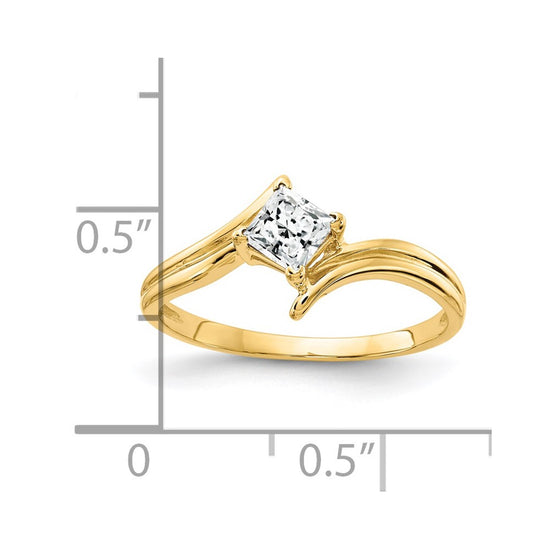 Sterling Silver Princess Cut Gemstone Rings