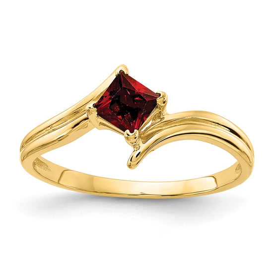 Sterling Silver Princess Cut Gemstone Rings