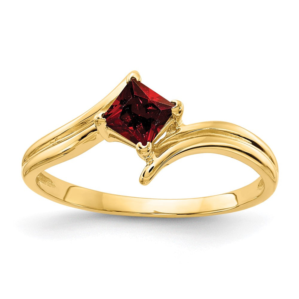 Sterling Silver Princess Cut Gemstone Rings