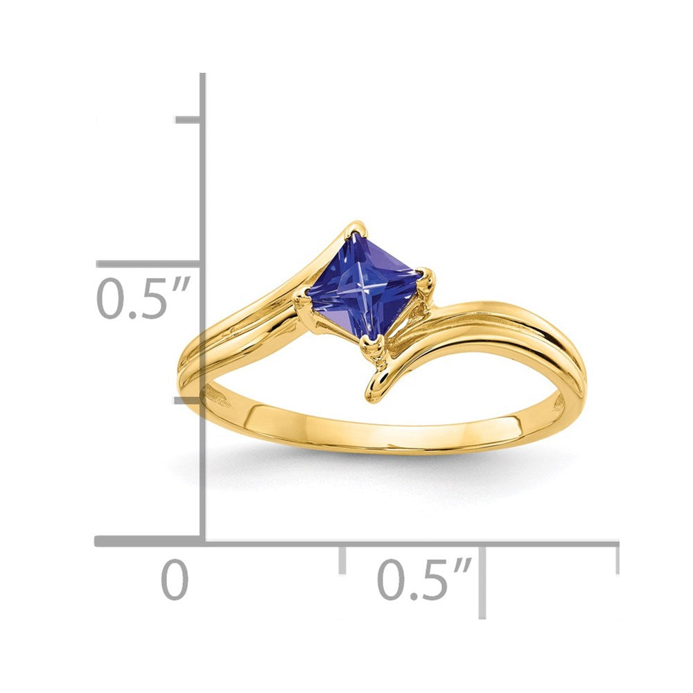 Sterling Silver Princess Cut Gemstone Rings