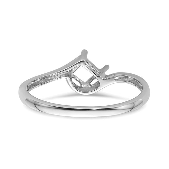 14k White Gold 4mm Princess Gemstone Ring Mounting