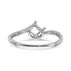 14k White Gold 4mm Princess Gemstone Ring Mounting