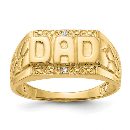 14k A Diamond Mens DAD Ring