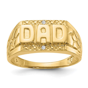 14k AAA Diamond Mens DAD Ring