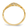 Gold Polished Diamond Claddagh Rings