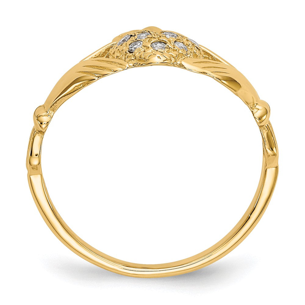Gold Polished Diamond Claddagh Rings