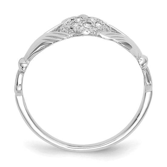 Gold Polished Diamond Claddagh Rings
