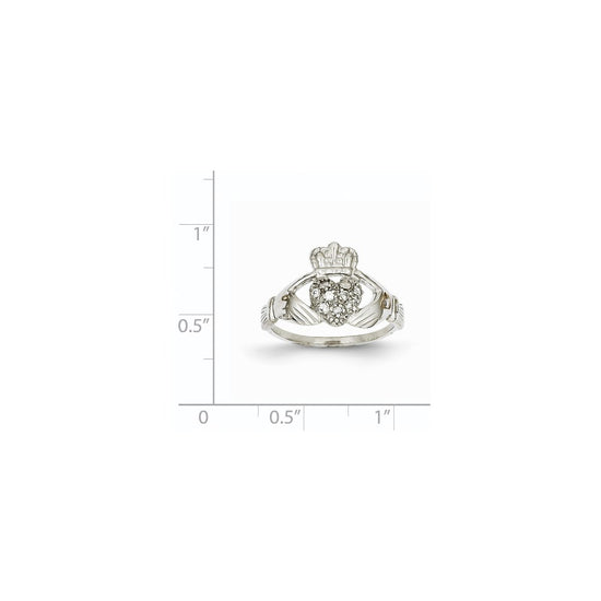 Gold Polished Diamond Claddagh Rings