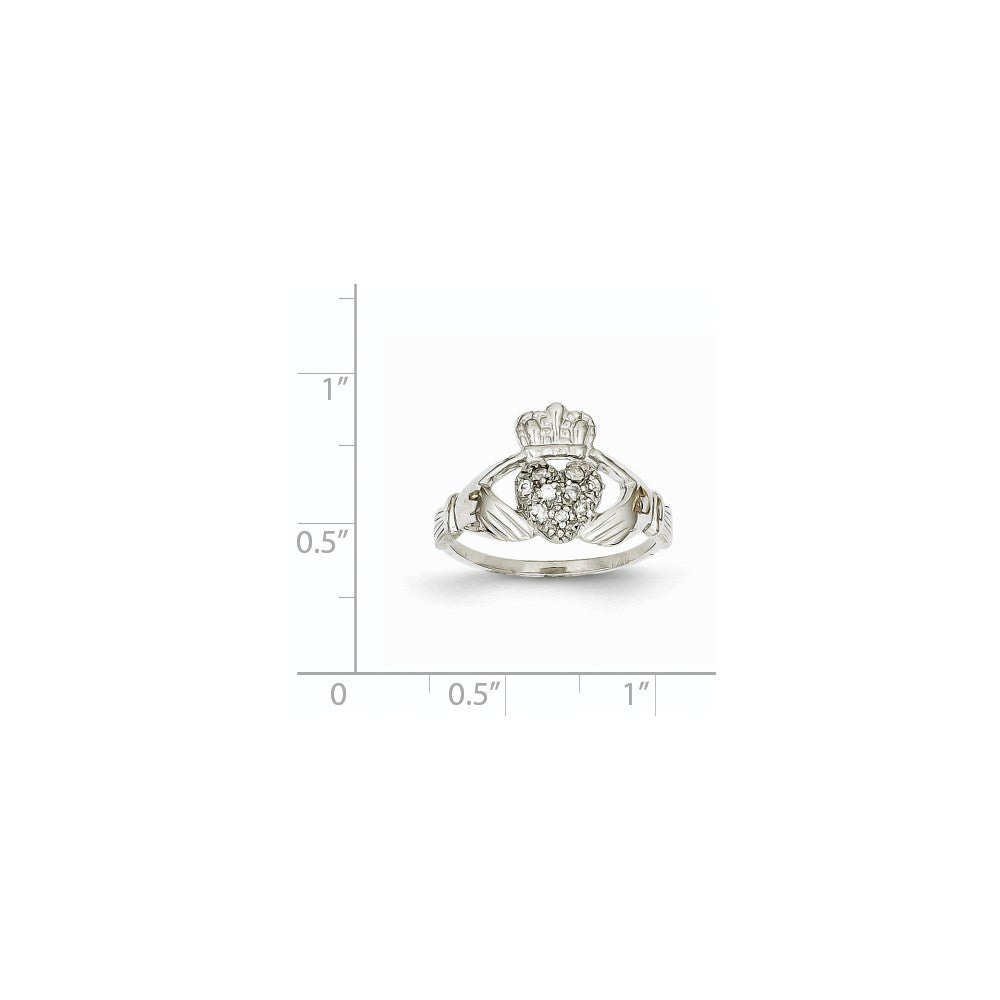 Gold Polished Diamond Claddagh Rings