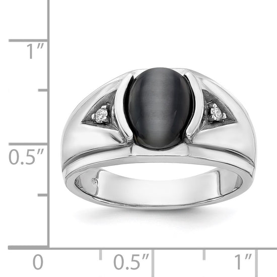 Gold Diamond and Oynx Ring