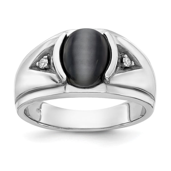 Gold Diamond and Oynx Ring