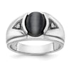 Gold Diamond and Oynx Ring