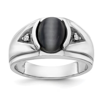 Gold Diamond and Oynx Ring
