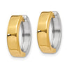 Gold Two-tone Circle Hinged Hoop Earrings