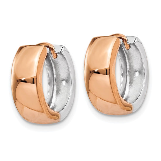 Gold Two-tone Circle Hinged Hoop Earrings
