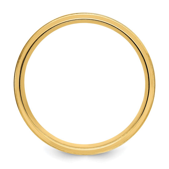 14k Rose Gold Standard Comfort Fit Brushed Satin Fancy Band