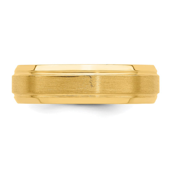 14k Rose Gold Standard Comfort Fit Brushed Satin Fancy Band