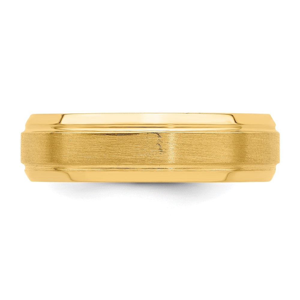 14k Rose Gold Standard Comfort Fit Brushed Satin Fancy Band