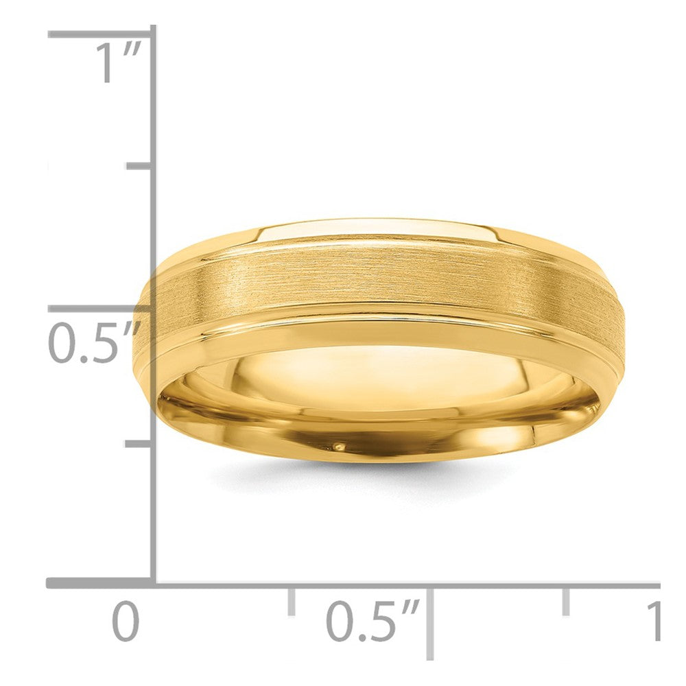 14k Rose Gold Standard Comfort Fit Brushed Satin Fancy Band